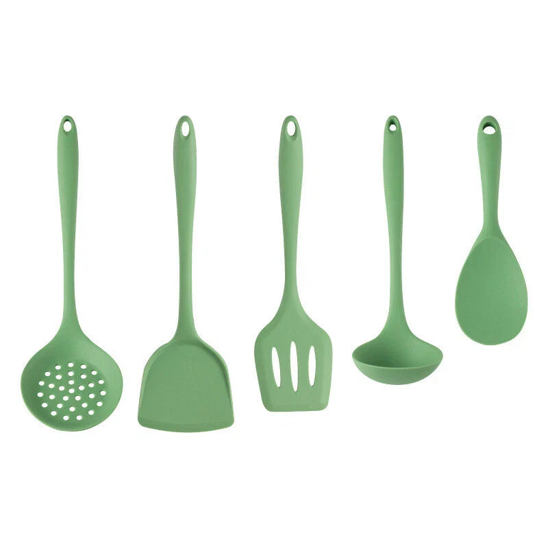 Kitchen Utensil Set of 5 Piece Silicone Heat Resistant Kitchen Spoon Cook Tools