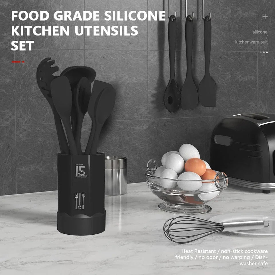 Silicone Cooking Utensils Set - 446°F Heat Resistant Kitchen Utensils,Turner Ton