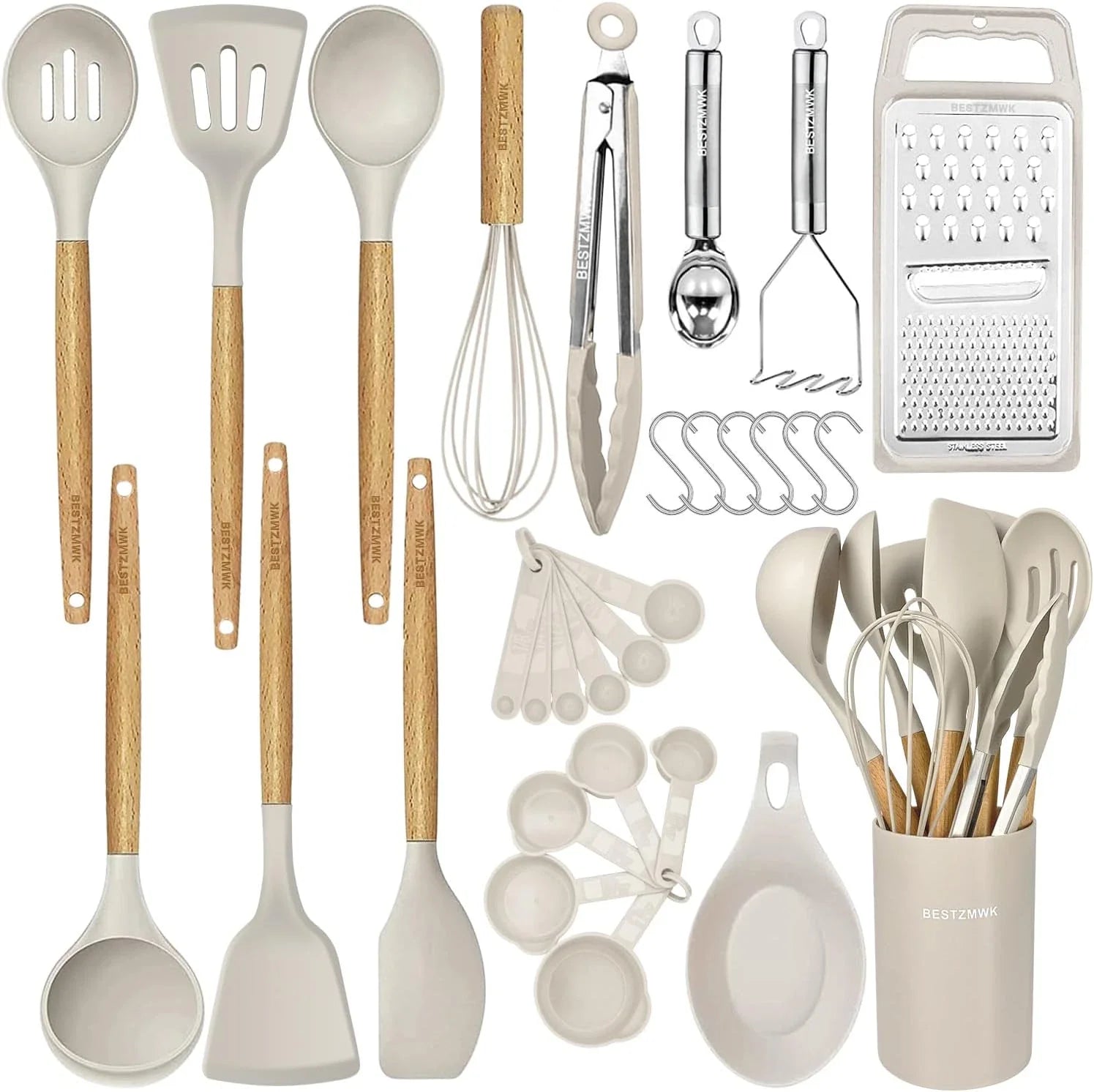 Kitchen Cooking Utensils Set,29 Pcs Non-Stick Silicone Cooking Kitchen Utensils